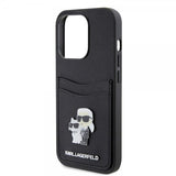 Karl Lagerfeld iPhone 15 Pro Skal Saffiano Double Cardslot Svart