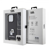 Karl Lagerfeld iPhone 15 Pro Skal Saffiano Karl & Choupette Crossbody Svart