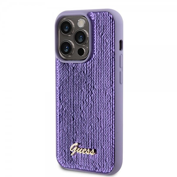Guess iPhone 15 Pro Skal Sequin Lila