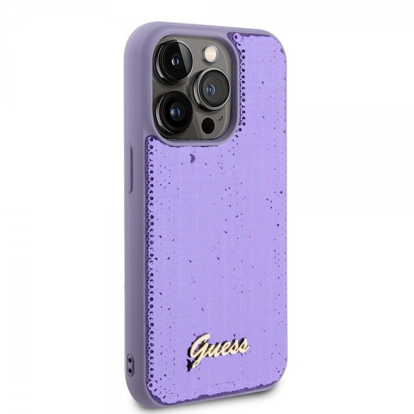 Guess iPhone 15 Pro Skal Sequin Lila