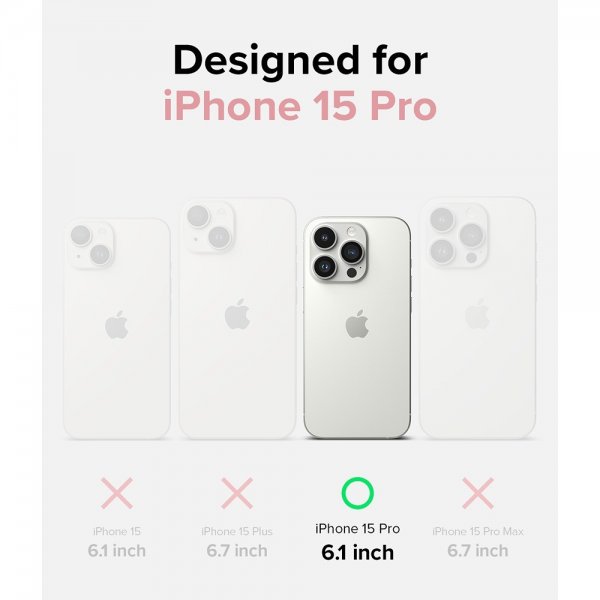 Ringke iPhone 15 Pro Skal Silicone Magnetic Pink Sand