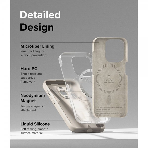 Ringke iPhone 15 Pro Skal Silicone Magnetic Stone