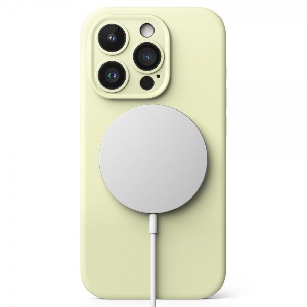 Ringke iPhone 15 Pro Skal Silicone Magnetic Sunny Lime
