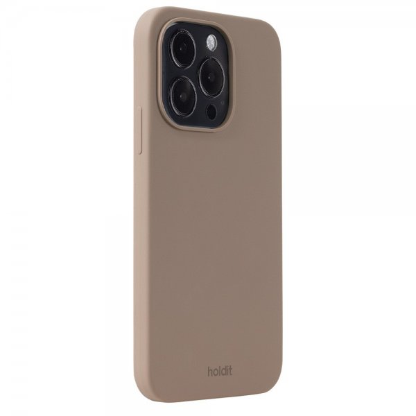 holdit iPhone 15 Pro Skal Silikon Mocha Brown
