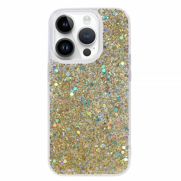 Nordic Covers iPhone 15 Pro Skal Sparkle Series Citrine Gold