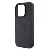 Mercedes Benz iPhone 15 Pro Skal Star Pattern MagSafe Svart