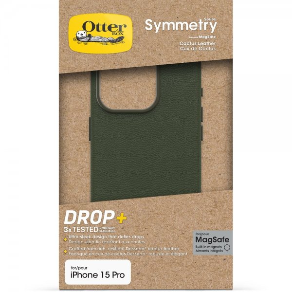 Otterbox iPhone 15 Pro Skal Symmetry Cactus Leather MagSafe Cactus Groove