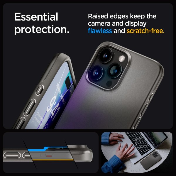 Spigen iPhone 15 Pro Skal Thin Fit Gunmetal