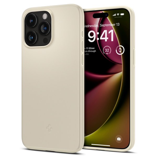 Spigen iPhone 15 Pro Skal Thin Fit Mute Beige
