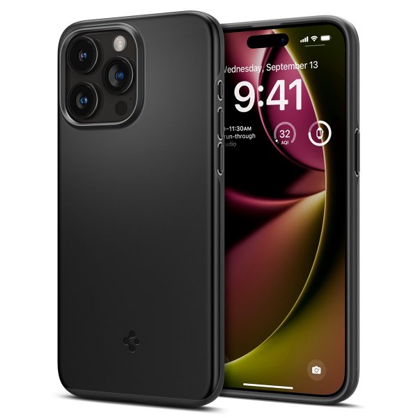 Spigen iPhone 15 Pro Skal Thin Fit Svart