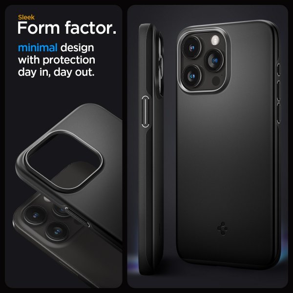 Spigen iPhone 15 Pro Skal Thin Fit Svart