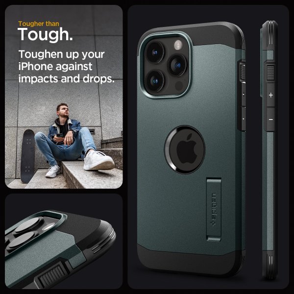 Spigen iPhone 15 Pro Skal Tough Armor MagFit Abyss Green