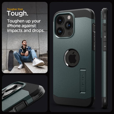 Spigen iPhone 15 Pro Skal Tough Armor MagFit Abyss Green