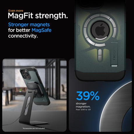 Spigen iPhone 15 Pro Skal Tough Armor MagFit Abyss Green