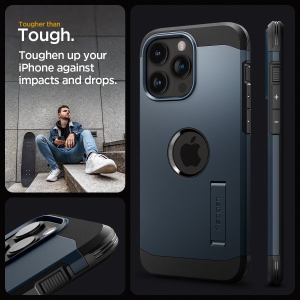 Spigen iPhone 15 Pro Skal Tough Armor MagFit Metal Slate