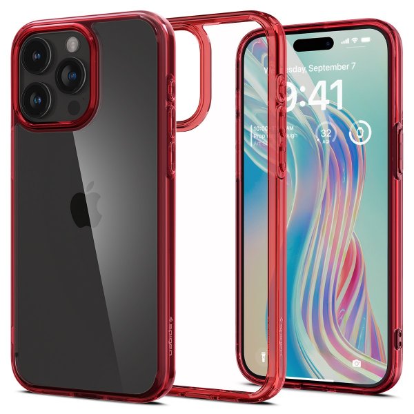 Spigen iPhone 15 Pro Skal Ultra Hybrid Deep Red