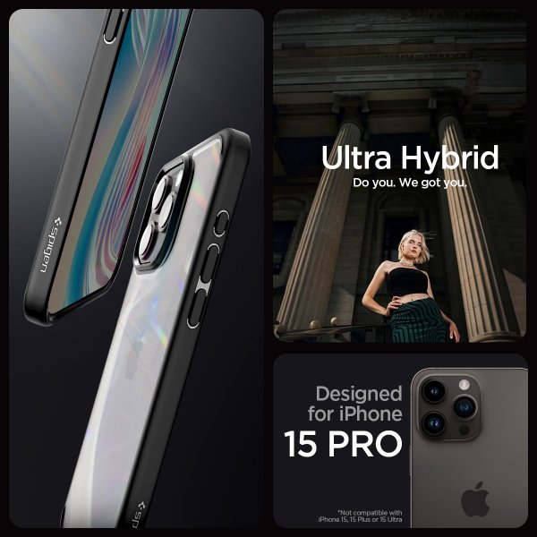 Spigen iPhone 15 Pro Skal Ultra Hybrid Frost Black