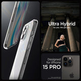 Spigen iPhone 15 Pro Skal Ultra Hybrid Frost Clear