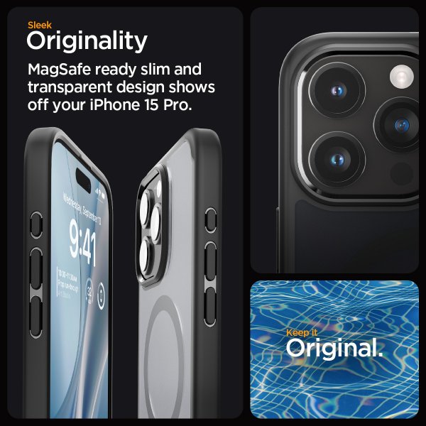 Spigen iPhone 15 Pro Skal Ultra Hybrid MagFit Frost Black