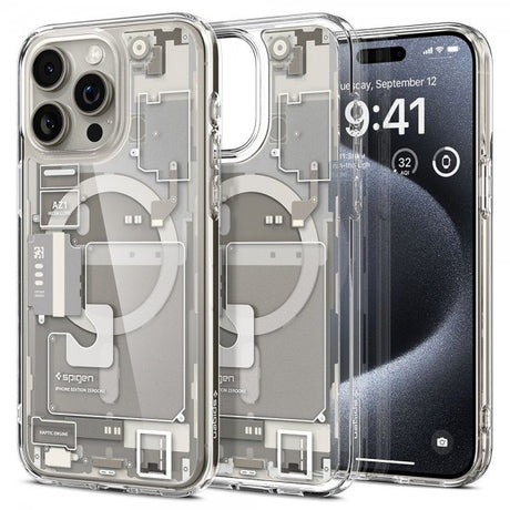 Spigen iPhone 15 Pro Skal Ultra Hybrid Zero One MagFit Natural Titanium