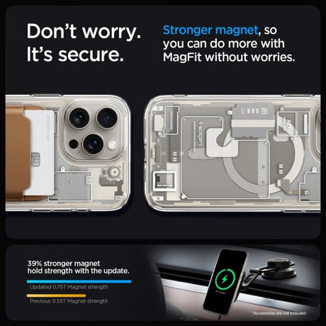 Spigen iPhone 15 Pro Skal Ultra Hybrid Zero One MagFit Natural Titanium