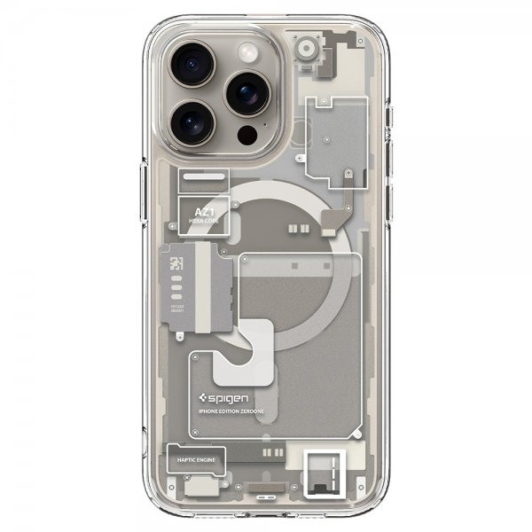 Spigen iPhone 15 Pro Skal Ultra Hybrid Zero One MagFit Natural Titanium