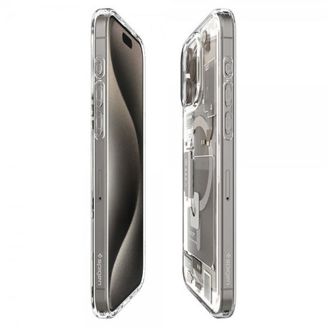 Spigen iPhone 15 Pro Skal Ultra Hybrid Zero One MagFit Natural Titanium