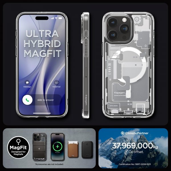 Spigen iPhone 15 Pro Skal Ultra Hybrid Zero One MagFit Vit