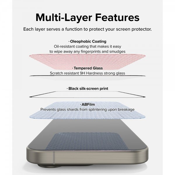 Ringke iPhone 15 Pro Skärmskydd Easy Slide 2-pack