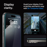 Spigen iPhone 15 Pro Skärmskydd GLAS.tR EZ Fit 2-pack