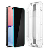 Spigen iPhone 15 Pro Skärmskydd GLAS.tR EZ Fit Privacy 2-pack
