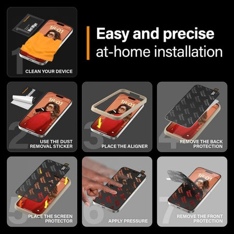 PanzerGlass iPhone 15 Pro Skärmskydd Ultra-Wide Fit Privacy EasyAligner