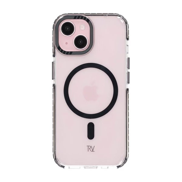 Rvelon iPhone 15 Skal TPU MagSafe Svart Transparent