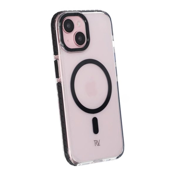 Rvelon iPhone 15 Skal TPU MagSafe Svart Transparent