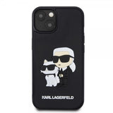 Karl Lagerfeld iPhone 15 Skal 3D Rubber Karl & Choupette Svart