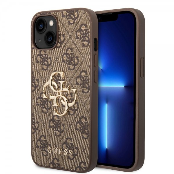 Guess iPhone 15 Skal 4G Logo Brun