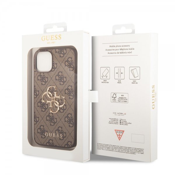 Guess iPhone 15 Skal 4G Logo Brun
