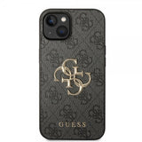 Guess iPhone 15 Skal 4G Logo Grå