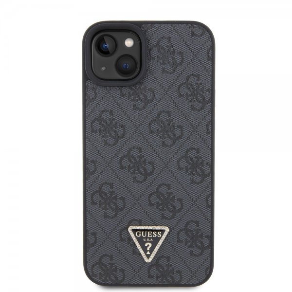 Guess iPhone 15 Skal 4G Metal Triangle Strass Svart