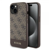 Guess iPhone 15 Skal Bottom Stripe MagSafe Brun