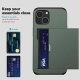 iPhone 15 Skal Card Slide Grön