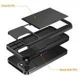 iPhone 15 Skal Card Slide Svart