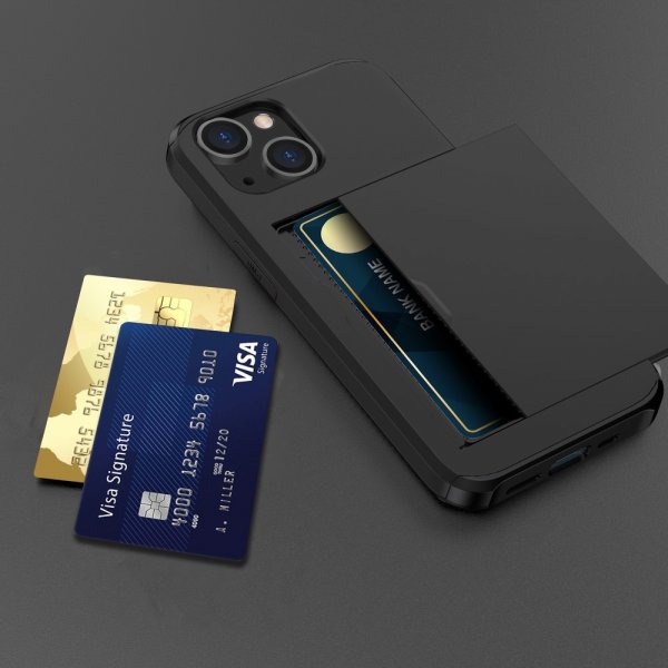 iPhone 15 Skal Card Slide Svart