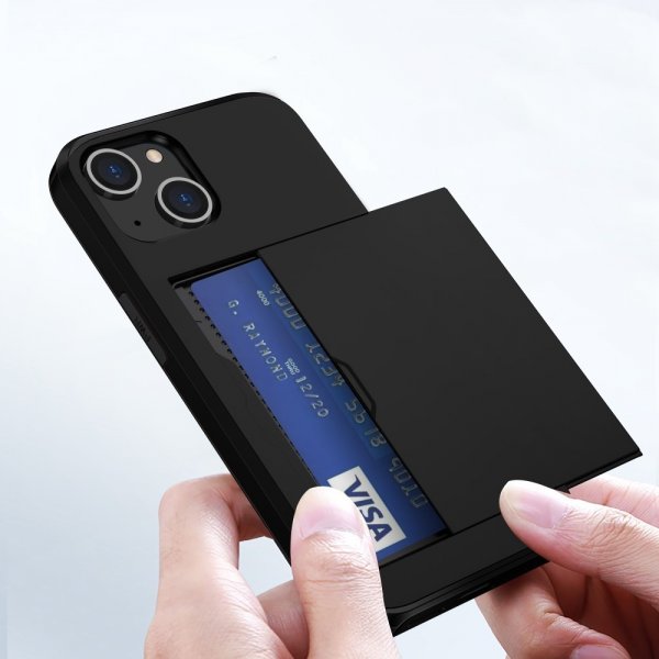 iPhone 15 Skal Card Slide Svart