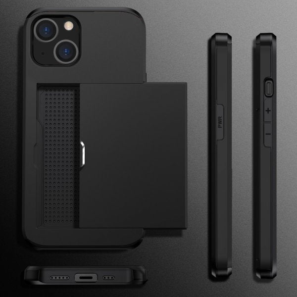 iPhone 15 Skal Card Slide Svart