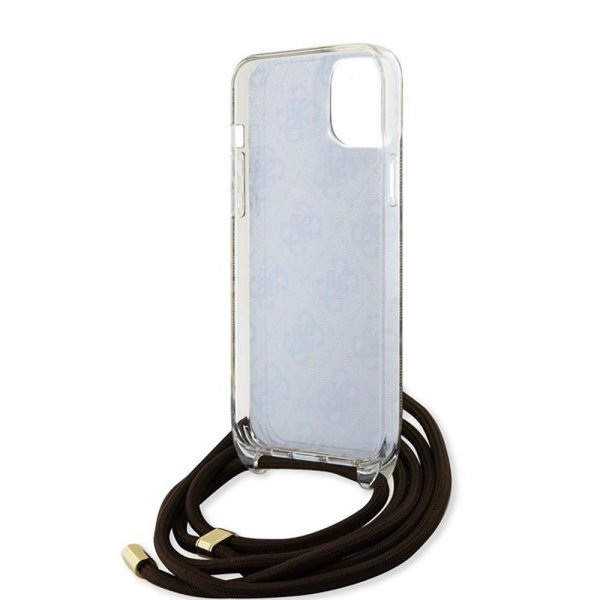 Guess iPhone 15 Skal Crossbody Cord Brun