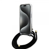 Guess iPhone 15 Skal Crossbody Cord Svart