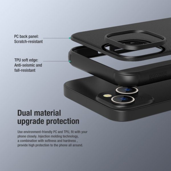 Nillkin iPhone 15 Skal Frosted Shield Pro MagSafe Blå