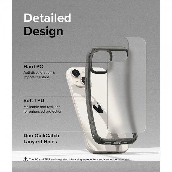 Ringke iPhone 15 Skal Fusion Bold Matte Gray