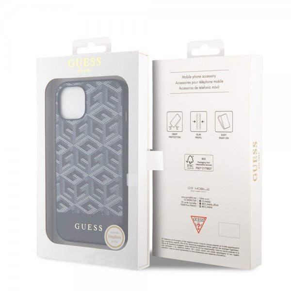 Guess iPhone 15 Skal G Cube MagSafe Svart
